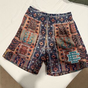 Eric Emanuel Rug Blue Patterned Athletic Shorts